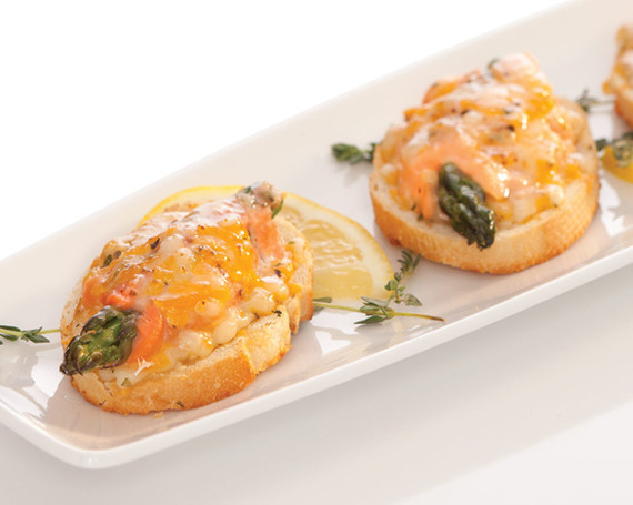 Salmon Asparagus Crostini